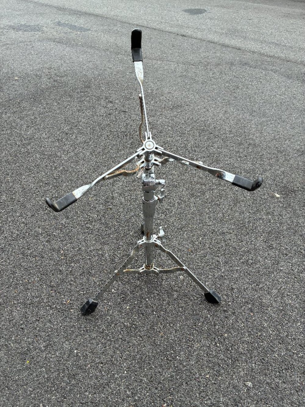Pearl Snare Drum Stand Single-Braced Tripod + Basket Chrome Plating Vintage 80s